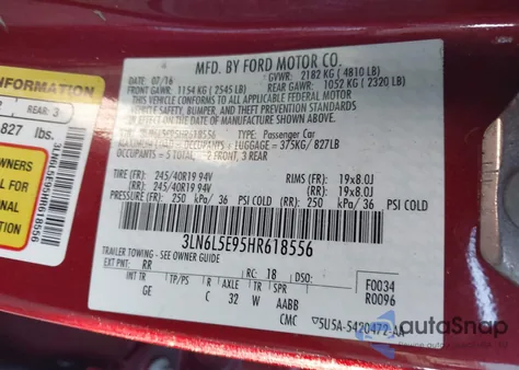 2017 Lincoln Mkz Reserve from USA, damaged, VIN 3LN6L5E95HR618556